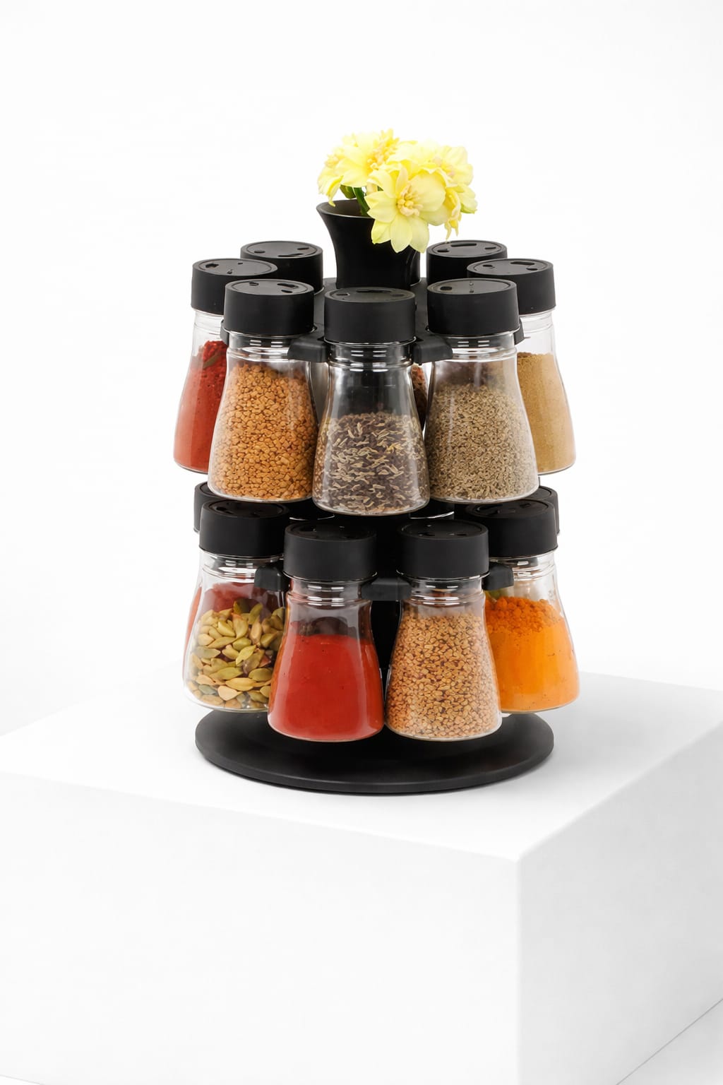 360° Rotating Spice Rack Set – Space-Saving Kitchen Organizer